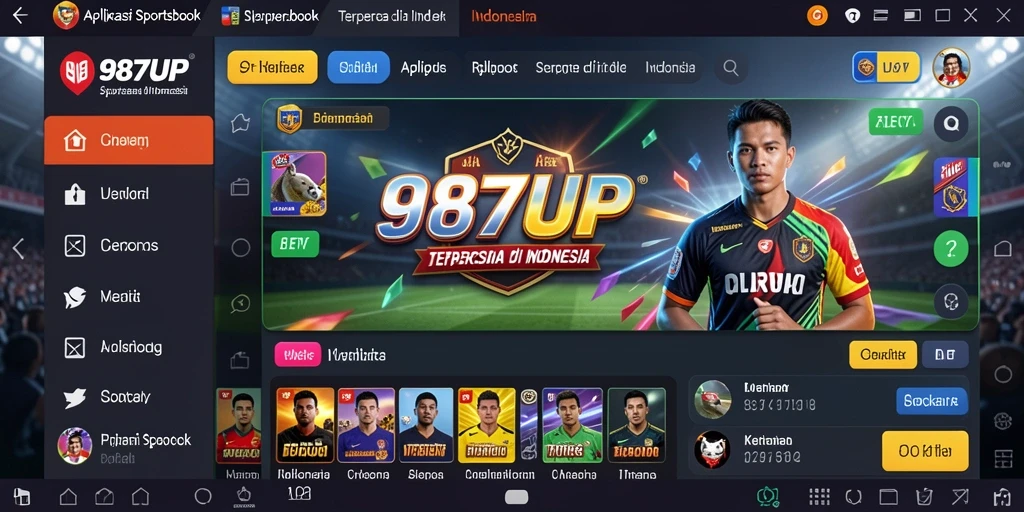 Tangkapan layar gameplay 987UP menampilkan berbagai pilihan taruhan olahraga.
