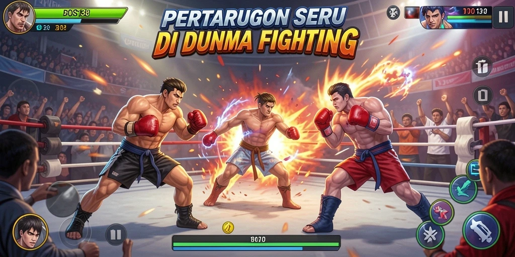Screenshot gameplay yang menampilkan aksi pertarungan epik di BOS138.