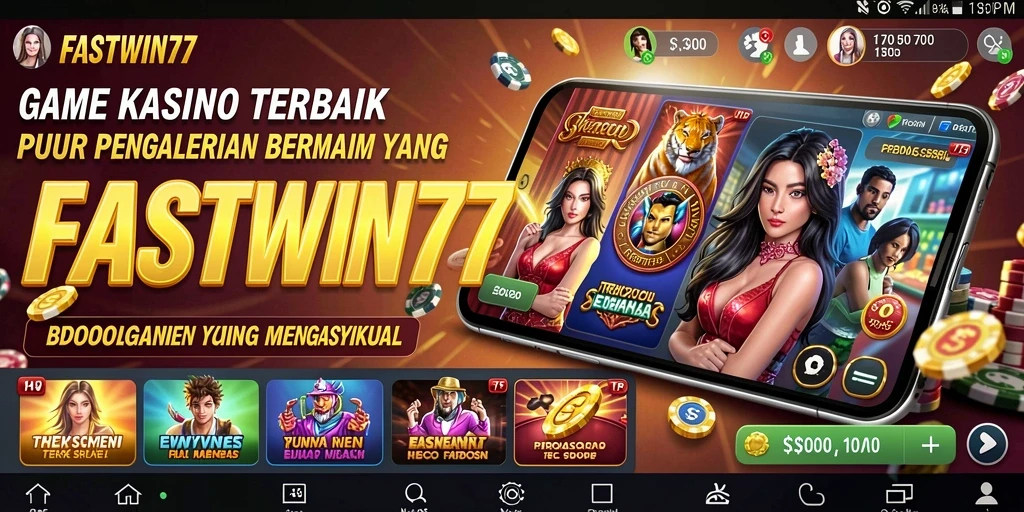 Screenshot utama FASTWIN77 menampilkan antarmuka permainan kasino yang menarik.