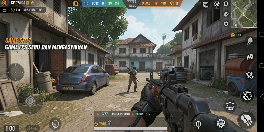 Screenshot menunjukkan pertarungan epik dalam GF777.