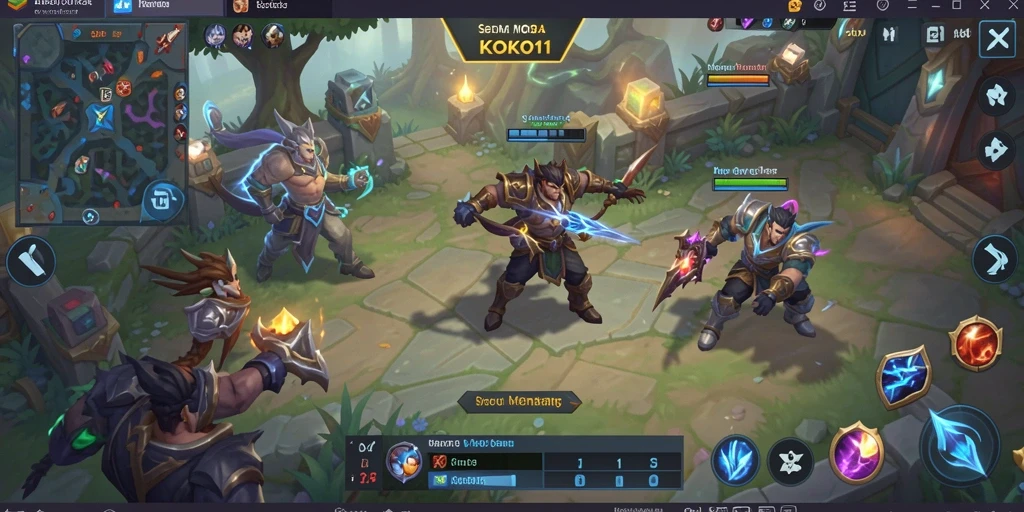 Tampilan gameplay menarik pada KOKO11 dalam pertarungan intens.
