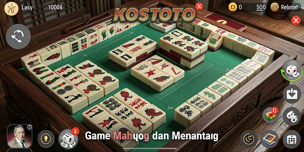 Screenshot gameplay KOSTOTO menampilkan keseruan permainan Mahjong.