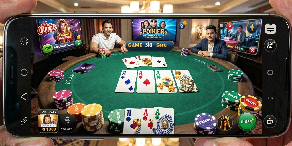 Screenshot RI188 menampilkan aksi seru dalam permainan Poker.